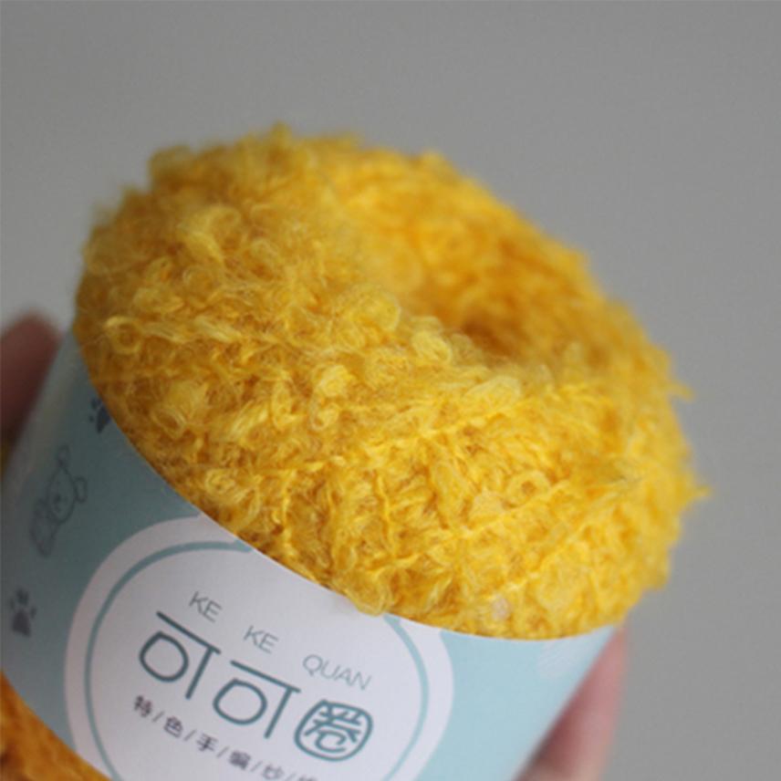Wool Yarn Soft Smooth for Hand Knitting Circle Thread Crocheted Doll Hair DIY Plush Doll Needlework Knitting DIY Knitted Tool