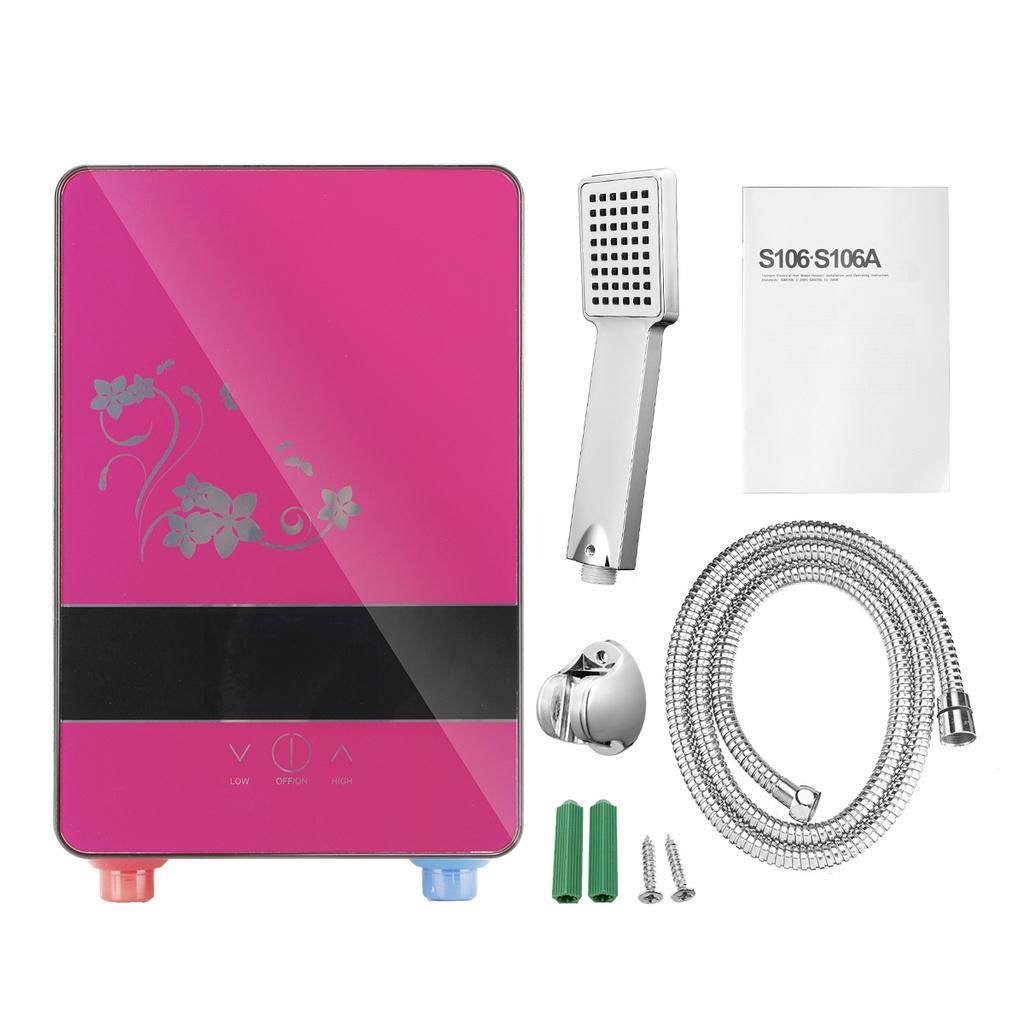 6500W 220V/50Hz Electric Hot Water Heater Tankless Instant Heating Set Overheating Protection Constant Temperature With Shower Nozzle