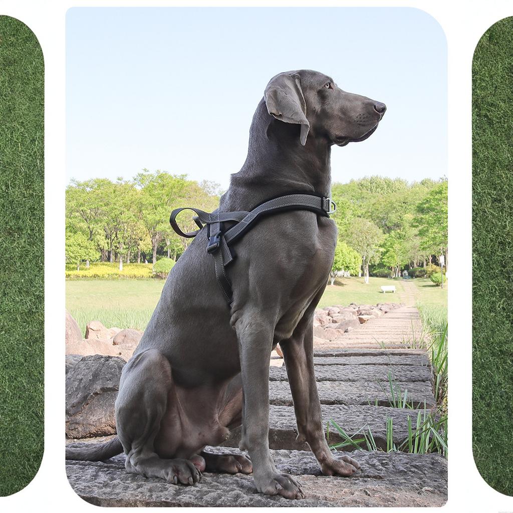 Pettorina Anti-Tiro per Cani – Per Addestramento, Passeggiate Quotidiane e Controllo Facile - Vestibilità Regolabile, Riflettente e Imbottita (Grande, Grigio)