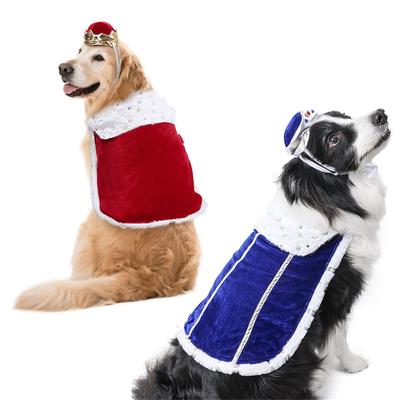 Popular Dog Apparel Set Cloak and Crown Hat Set Easy Clean Pet Costume For Breeds Daily Adventures and Halloween Event
