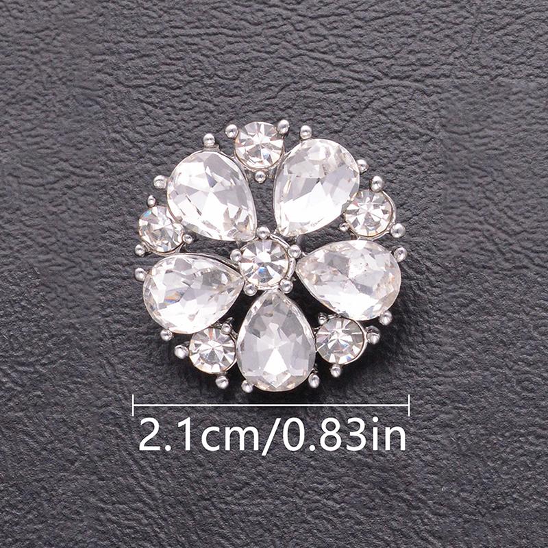 Designer Rhinestone Flower Buttons Hollow 3Pcs 15mm 21mm 25mm DIY Craft Accessories For Home Sewing Projects