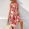 2026 Summer V-neck Backless Sleeveless Strappy Mid-length Women's Dress