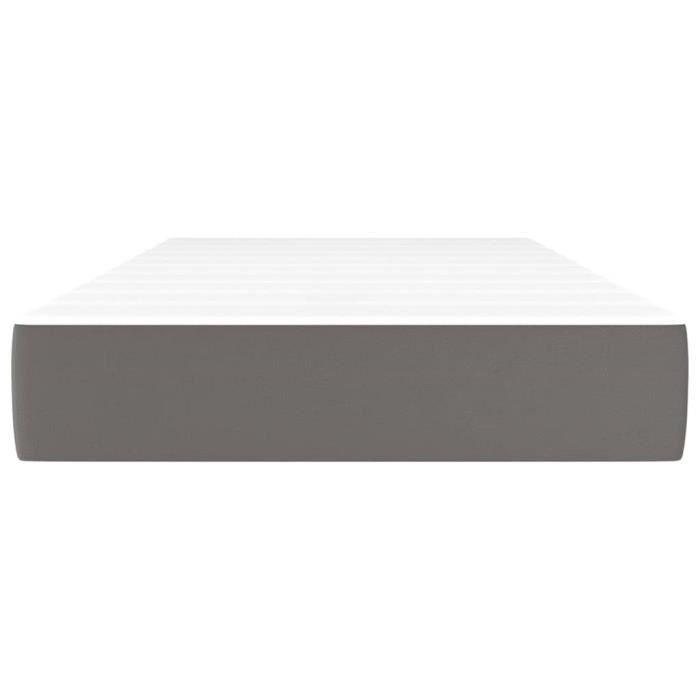 347706 vidaXL Matelas de lit à ressorts ensachés Gris 90x190 cm epaisseur 20 cm Similicuir