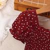 Girls' Summer Retro Polka Dot Hepburn Style Short-Sleeve Princess Dress