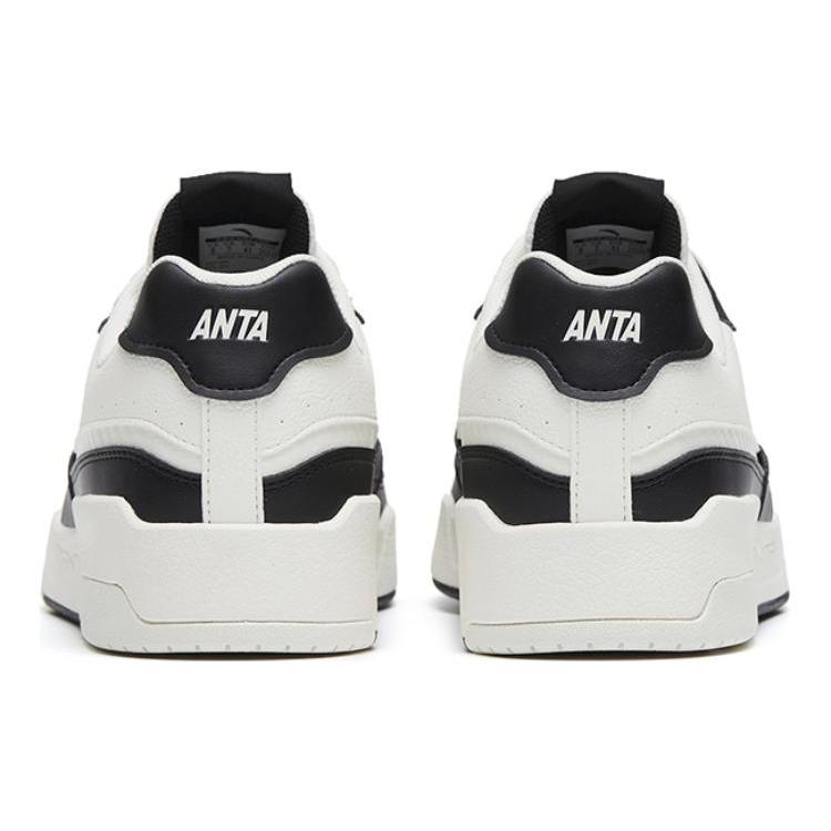 Anta Slip Resistant Cushioning Abrasion Resistant Low top Skateboard Shoes Men's Ivory White/Black 912318062-3