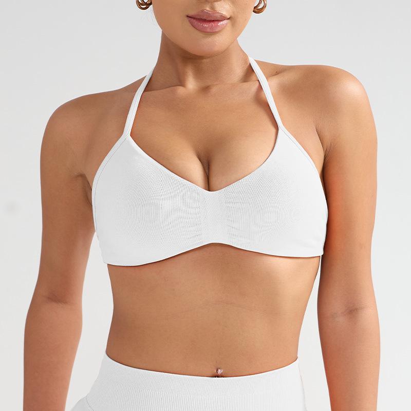 Dfyne Stoßfester Neckholder-Sport-BH mit Brustpolster - High-Intensity-Yoga-Camisole für Damen