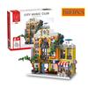 1683Pcs Moc Music Club Led Light European Retro City Street View Style Building Blocks Shop House Children'S Puzzle Toys Gits