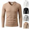 Herren S V-Ausschnitt Langarm Locker Lässig T-Shirt