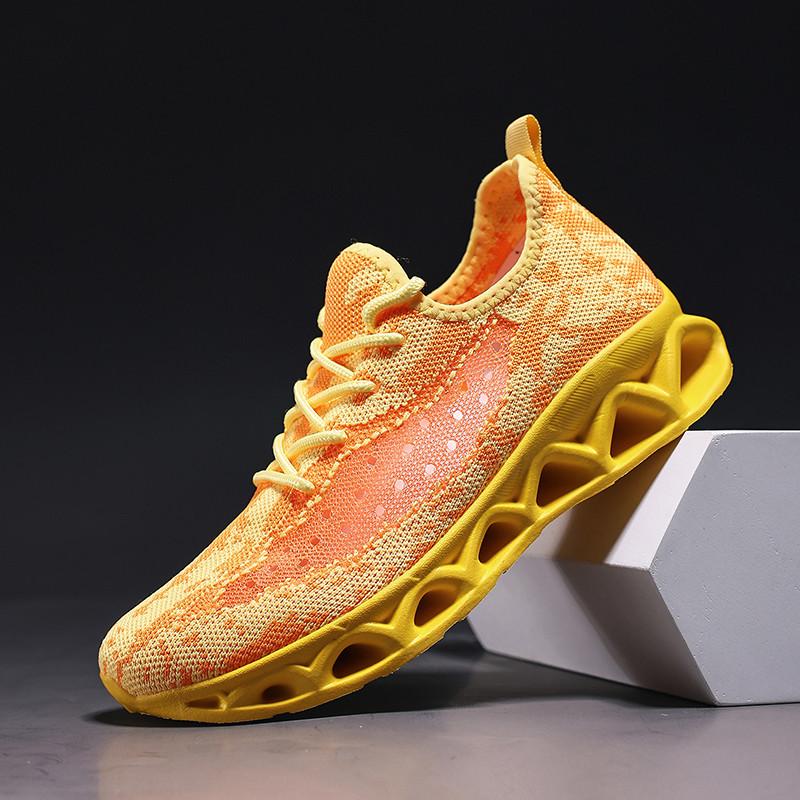 Summer Fashion Yellow Athletic Shoes Men Breathable Mesh Men Running Sneakers Unisex Outdoor Platform Sport Shoes Men Trainers