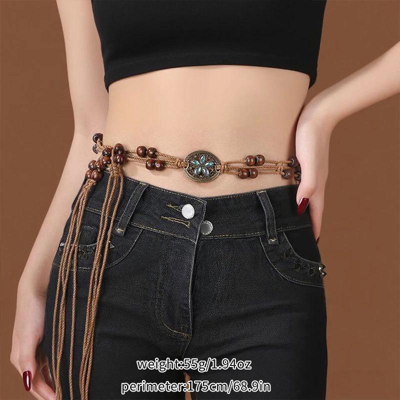 Bohemian Tassel Woven Belt - Women's Casual Exotic Korean Style Waist Ornament