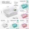 Portable Double Layer Bento Box With Dividers For Office Lunches And Picnics