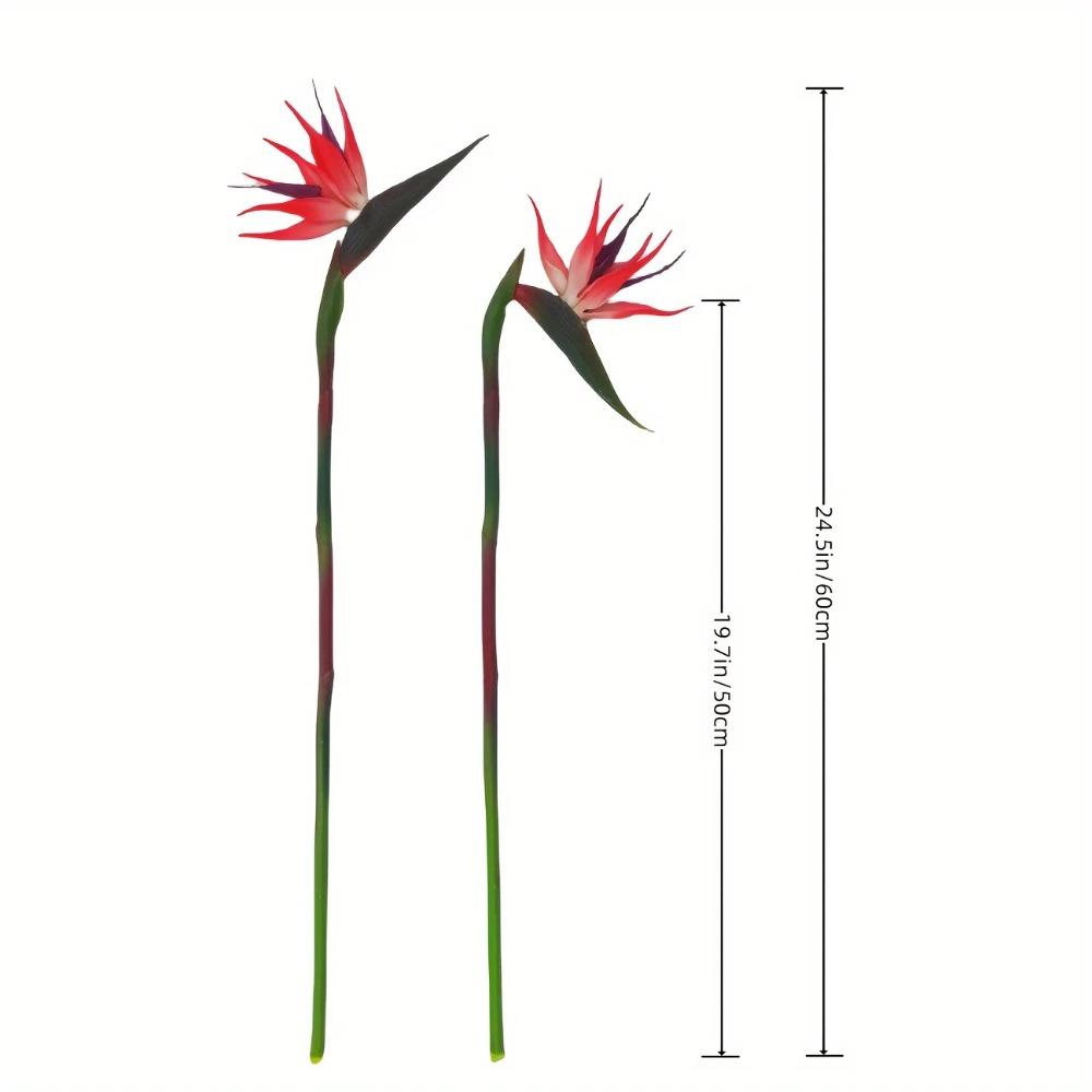 3pcs Artificial Bird Of Paradise Flowers Rubber Strelitzia 24.5'' Long Stem Flower Suitable For DIY Home Party Theme Decor