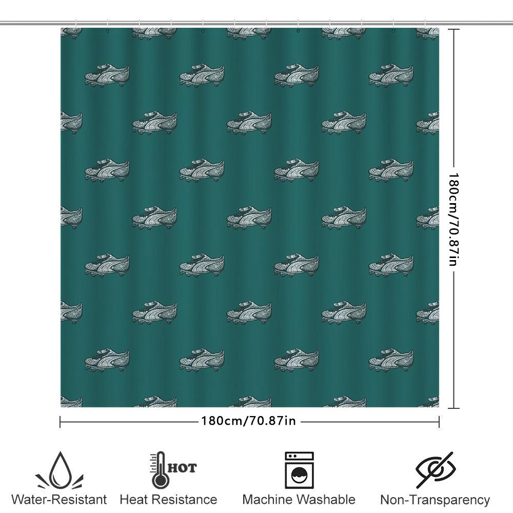 Green Shower Curtain With Skateboard Patternwaterproof Fabric For Bathroom Decor Perfect Gift Idea!