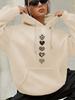 2025 Herbst und Winter Damen Freizeit Hoodie Geometrisches Muster Kapuze Herbst und Winter Freizeitkleidung Persönlichkeit Y2K Oberteil