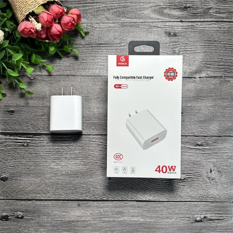 

Hongguo G03s 40W USB Charger - Single Port, Fast Charging, 3C Certified, Universal Compatibility for Mobile Phones