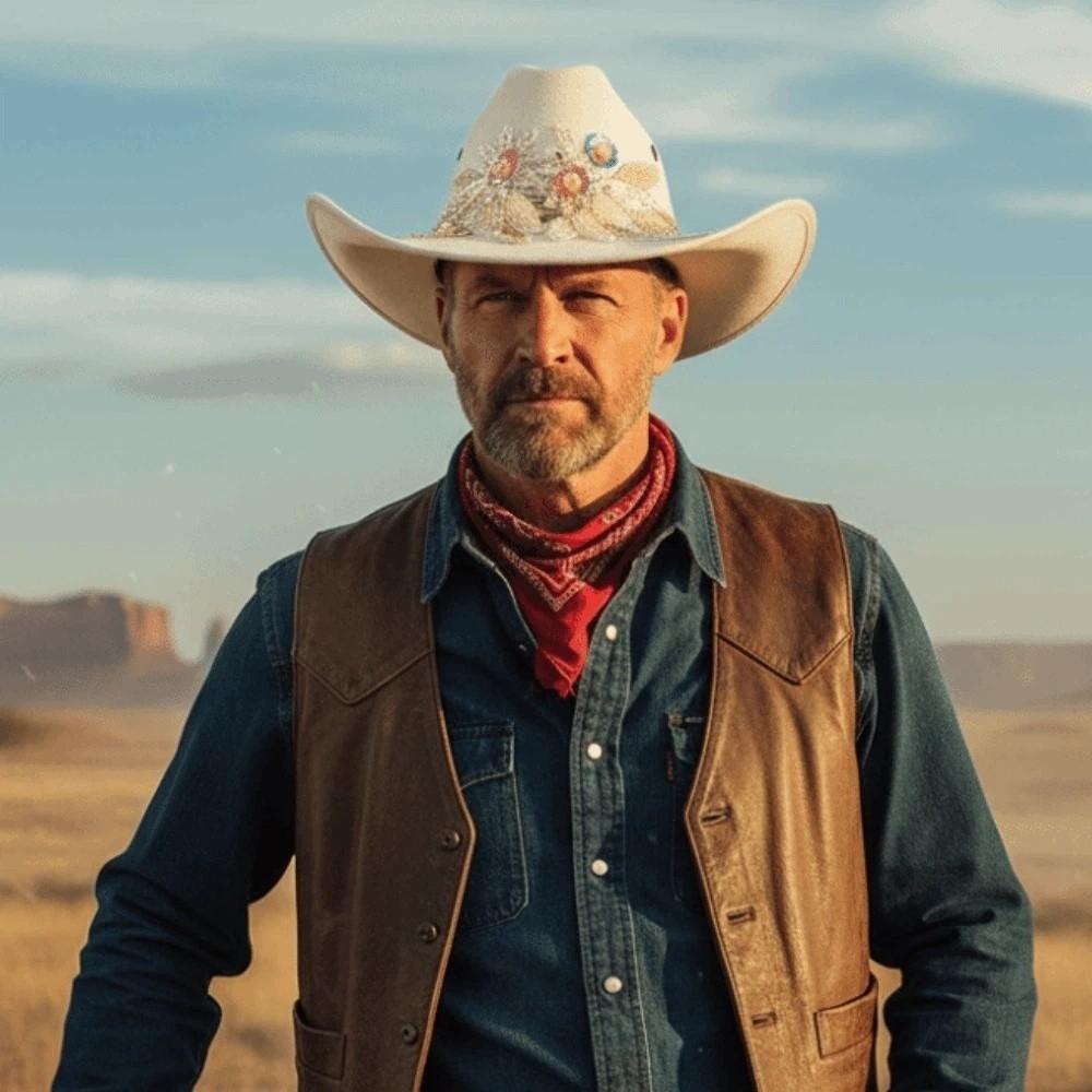 Coole western-cowboy-kappe mit breiter krempe, wollig, mit pailletten, sonnenschutz, ritterhut, leichter ethnischer stil, cowgirl-visierkappe, sommer