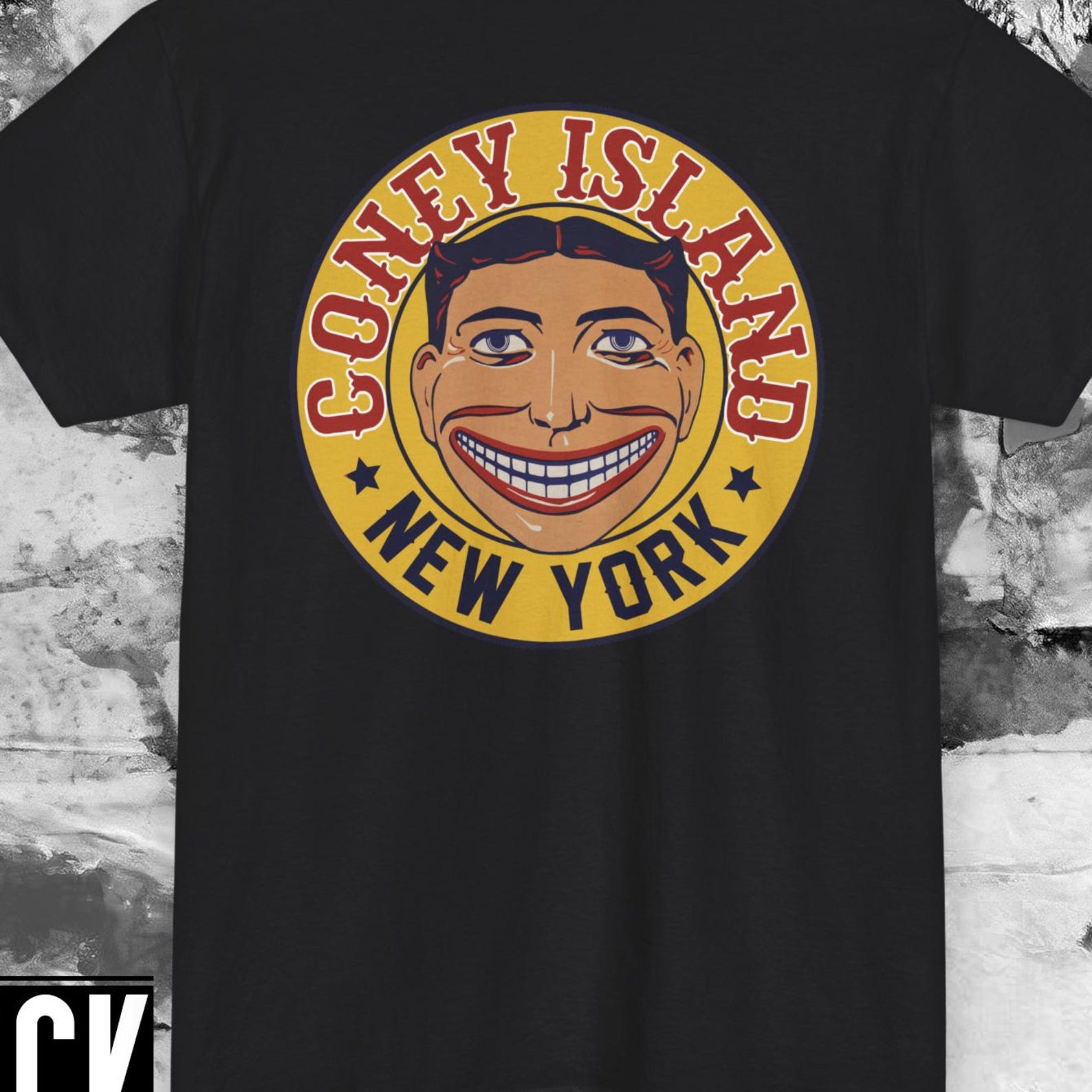 Coney Island New York Shirt Vintage Steeplechase Funny Face Amusement Park Graphic Tee CHICHI S M