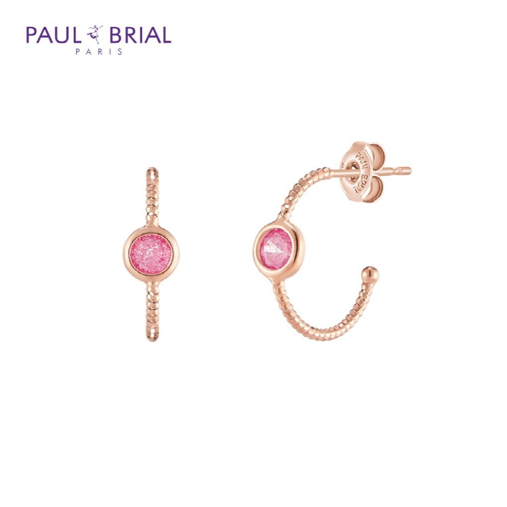 

PAULBRIAL [SILVER] PYSE0038 (PG) Round Hoop Ring Earrings_PINK