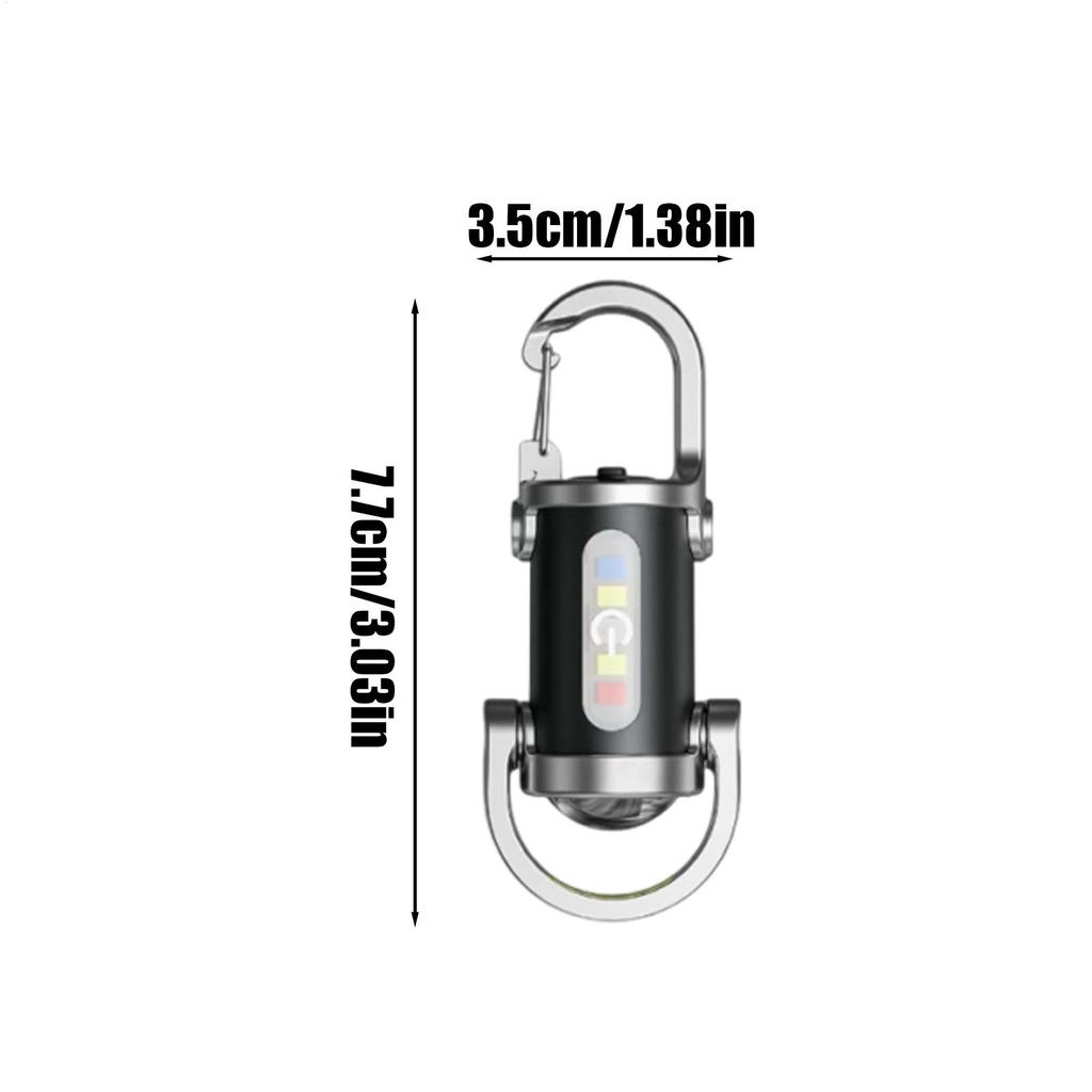 Rechargeable Keychain Flashlight Mini LED Torch Super Bright Portable Waterproof Keyring Light for Camping Hiking Emergency