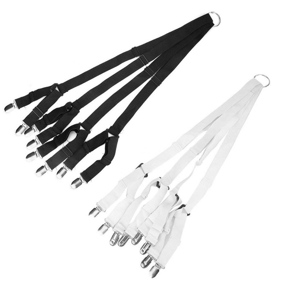 6pcs Adjustable Bed Sheet Fasteners Anti Slip Sheet Clips & Holders White