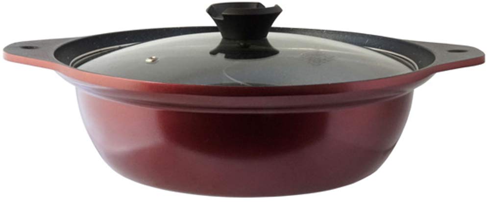 

Living Miraku Tabletop Pot with Serves Includes Glass Compatible with Gas and Induction Product 505909 Two-Handled Dividers, 28cm, 2-3 People,