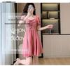 2025 French Chic Puff Sleeve Petite Slimming Short Dress with Cinched Waist