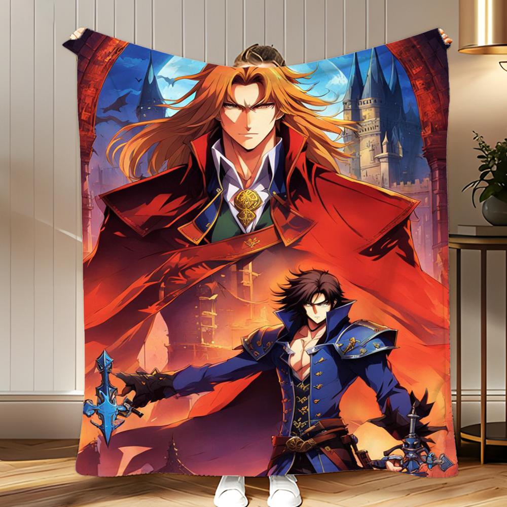 Game Anime Castlevania Throw Soft Coral Fleece Blanket 310gsm Fluffy Warm Throw for Sofa Bed Couch Bedroom Decor