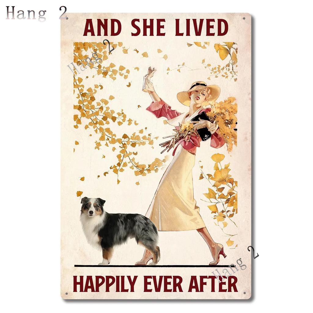 Aussie Metal Tin Sign Wall Decor Australian Shepherd Dog Bath Soap Poster Hanging Plaque Aluminum Signage Posters 8x12 Inch