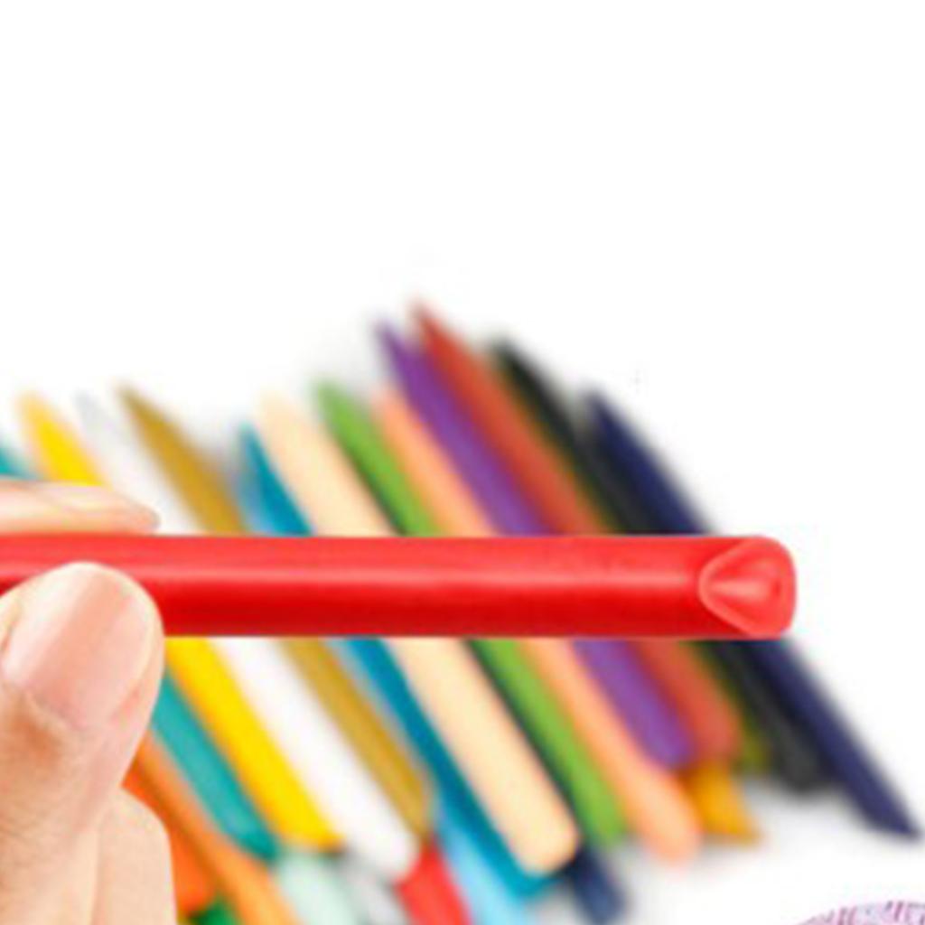 24 Stück Plastik-Buntstifte Sortierte Farben Auswischbar Stark Dreieckige Form Farbstifte zum Malen Zeichnen