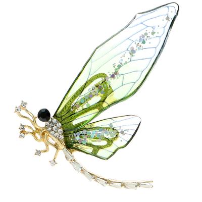 Neu Transparente Farbe Flügel Libelle Broschen Für Frauen Frühling Insekt Pin Neue Hochzeit Partei