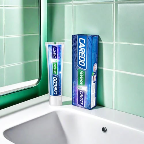 CAREDO Adult Toothpaste, Cavity Prevention & Treatment, Fluoride-Free, Hydroxyapatite, Tartar Removal, Waterless, Enamel Repair, Filling Support, 100g