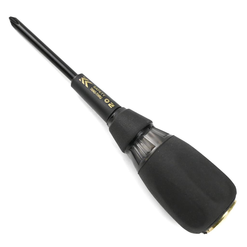 Fujiya Safety Penetration Driver, Black Gold, +2 x 100mm, 524SK-BG, Ideal for Switchboards, Electrical Work, and Telephone Installation