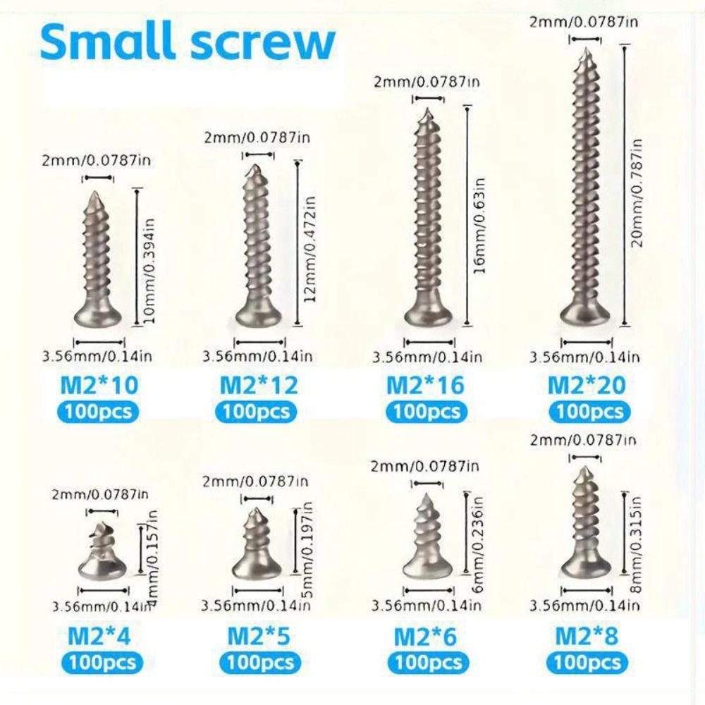 Cross Phillips Self-tapping Screws 304 Stainless Steel Wood Screws  Furniture Assembly