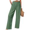 Women's Casual Fashion Wide Leg Pants High Waist Long Wide Leg Pants Button Long Pants With Pockets Casual Pants
