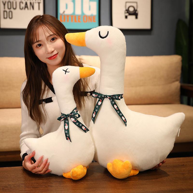 Adorable Plush White Goose Toy Cartoon Stuffed Animal Bedtime Kids Gift Birthday