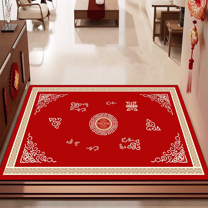 New Year'S Red Diatom Mud Floor Mat, Door-To-Door Door Door Mat Can Be Cut, Dirt-Resistant And Easy-To-Clean Foot Mat, Non-Slip Mat Floor