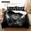 Dark Satanic Duvet Cover Set Satan Goat Inverted Pentagram Skull Bedding Set Full King Size Bed Set Bedroom Comforter Cover Set