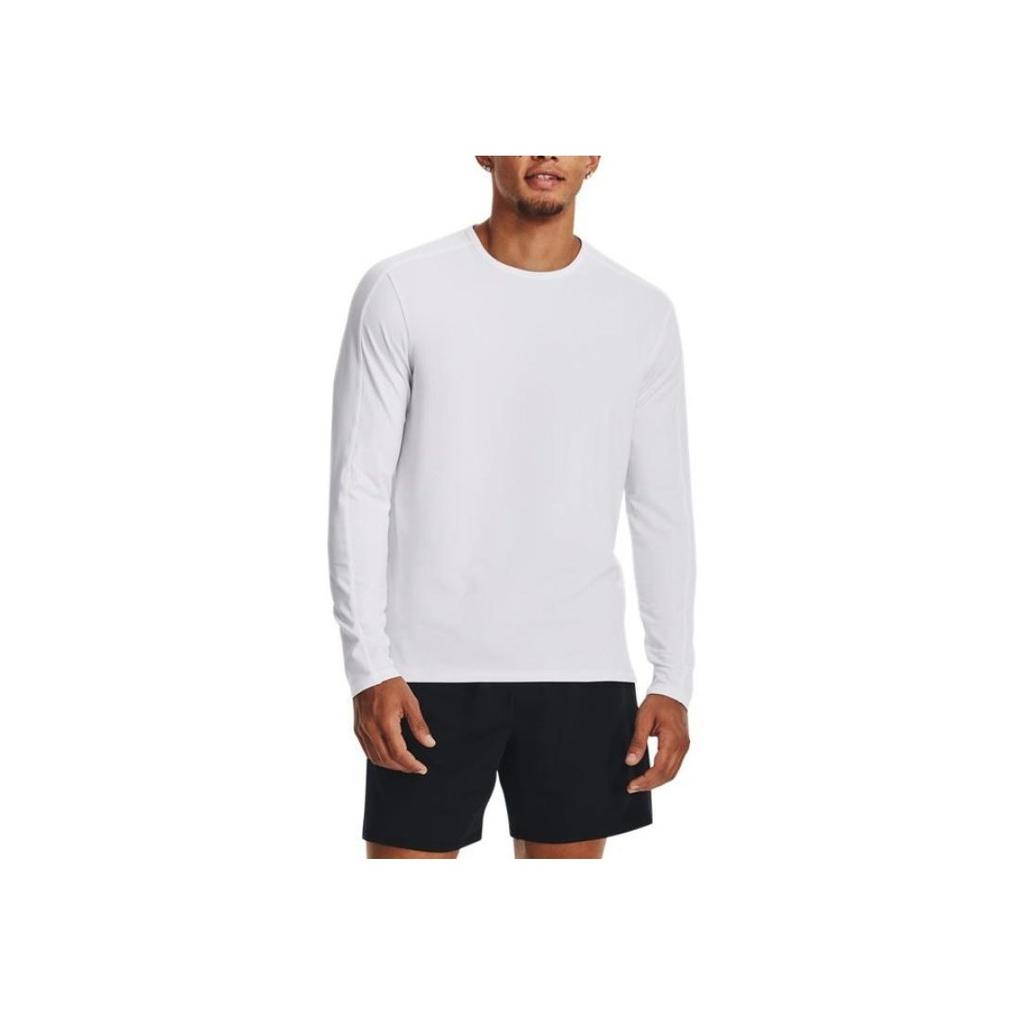 Under Armour Meridian Solid Training Comfortable Soft Crew Neck Knit Long Sleeve T-Shirt Men Tops White 1379672-100