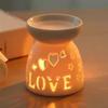 Ceramic Flower Home Aroma Essential Oil Warmer Aromatic Incense & Candle Holder for Perfume Wax Melt Burners Ceramic Oil Burner