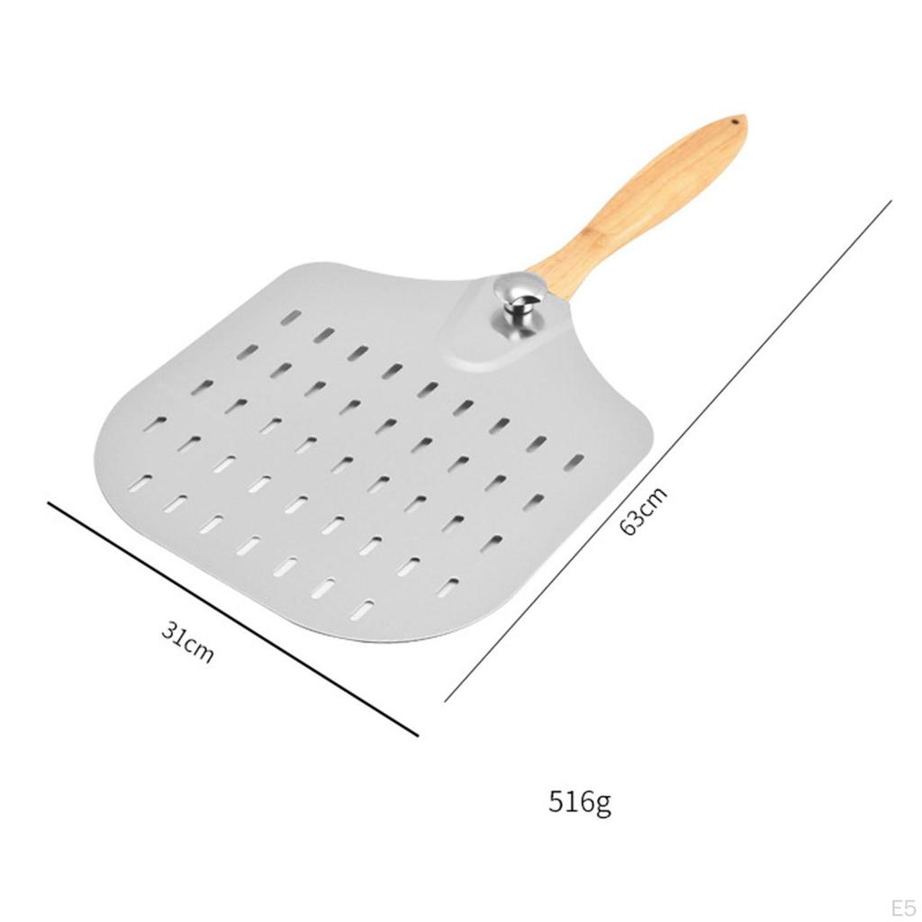 Pala per Pizza Durevole in Acciaio Inossidabile con Manico Ergonomico in Legno