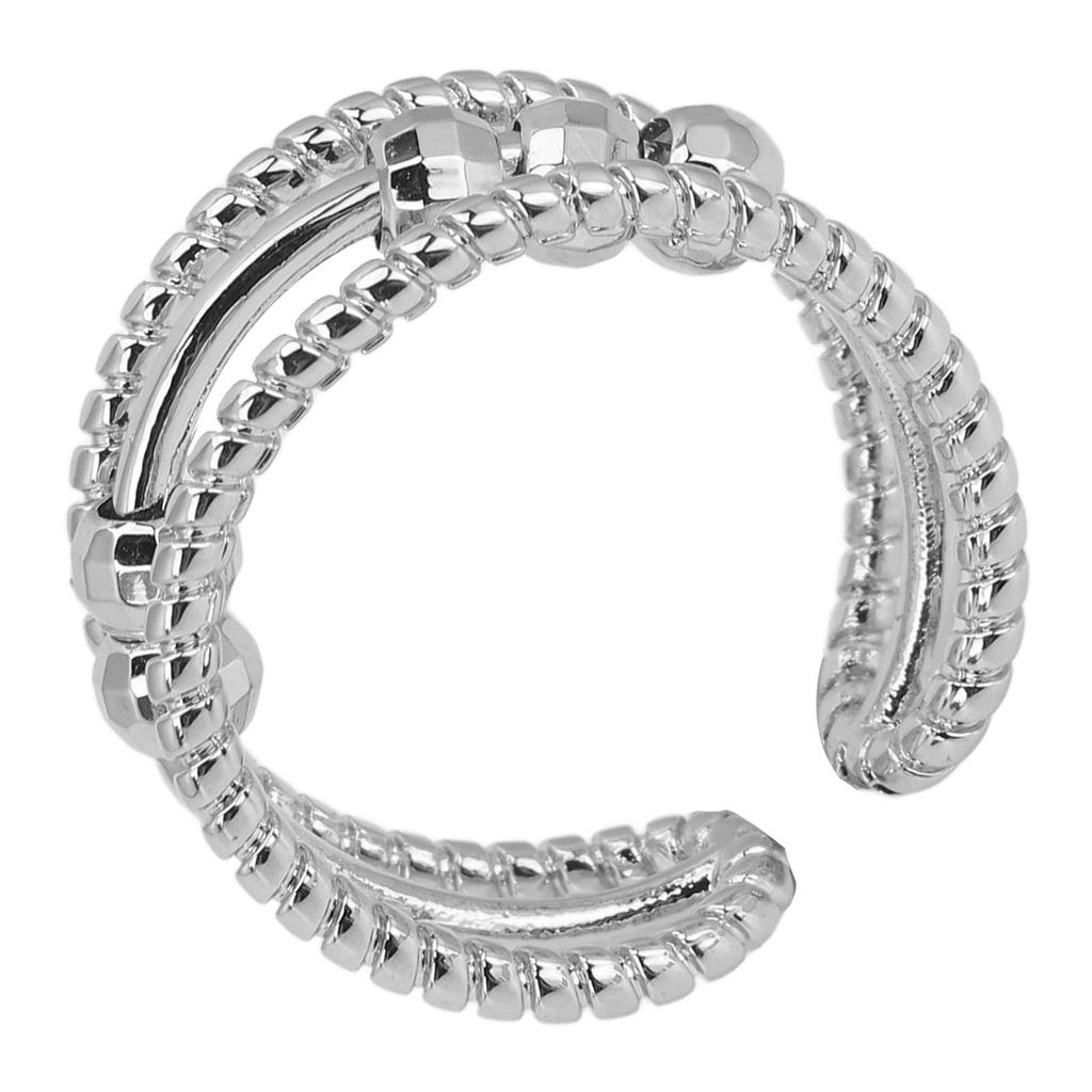 Finger Ring Rotating Bead Relieve Anxiety Opening Adjust Silver Plating Jewelry Rings