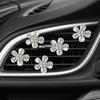 5pcs New Water Diamond Five Petal Flower Diamond Flower Car Air Outlet Decoration Clip Car Interior Decoration