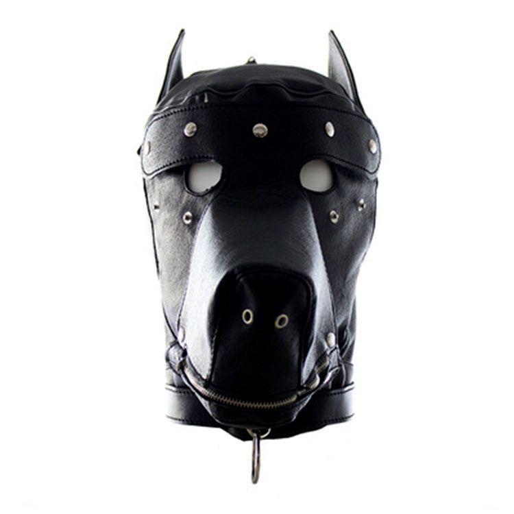 Dog Muzzle Set: K9 Slave Training Suit with Paws and Knee Pads for Male Training.