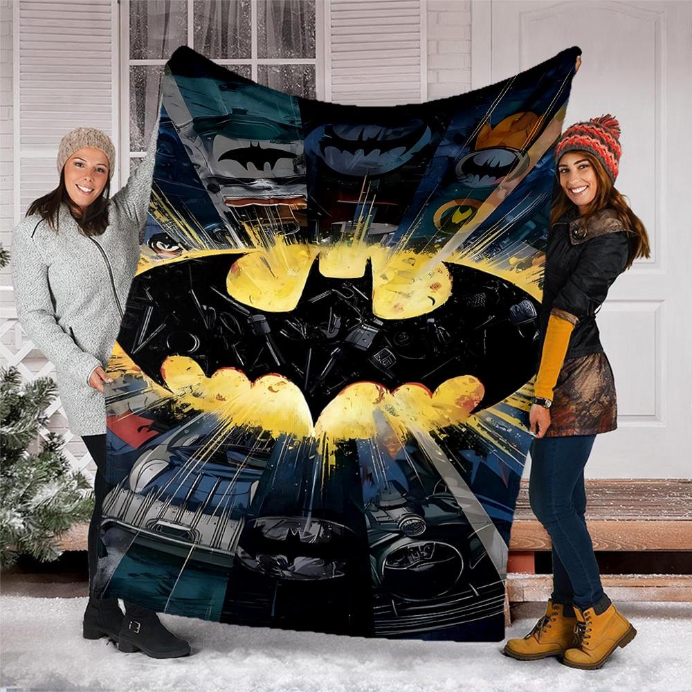 1pc Batman Logo Outdoor Flannel Throw Blanket Soft, Lightweight & Warm for Sofa, Office