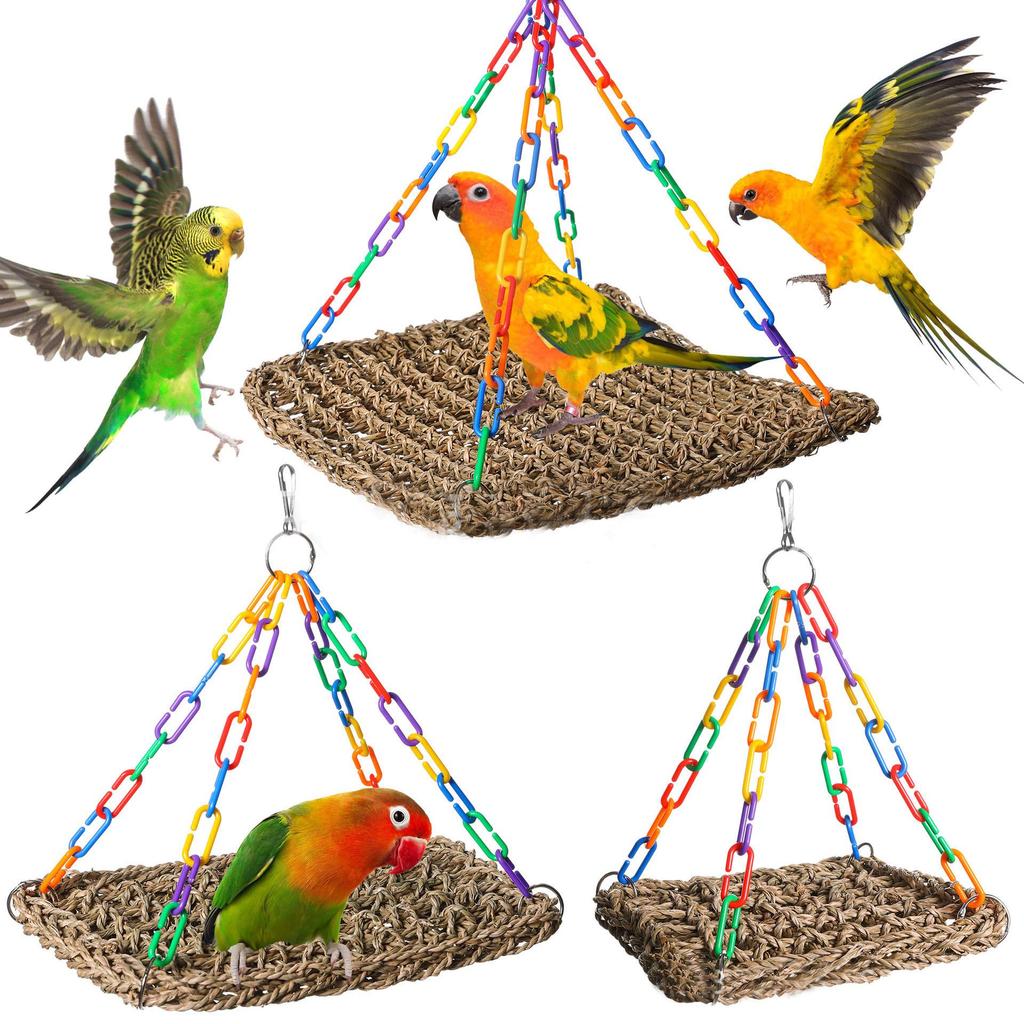 Parrot Hammock & Rainbow Chain Perch - Bird Cage Accessories