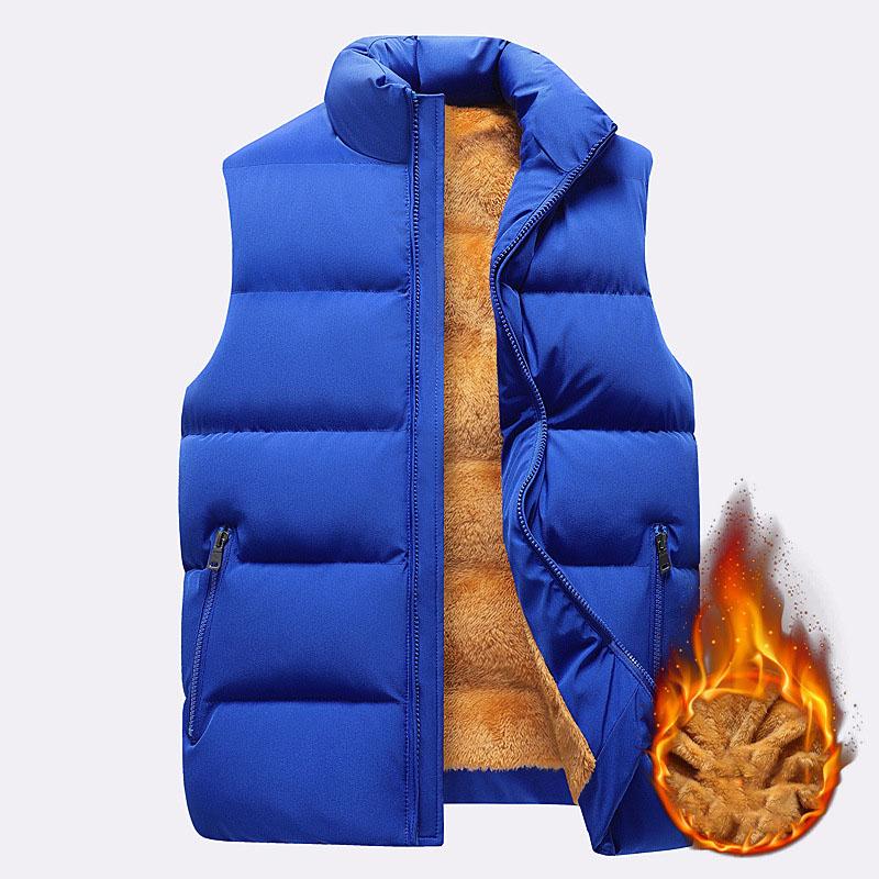 Winter Mens Jacket Sleeveless Vest Man Fleece Warm Vest Coats Men Stand Collar Thermal Thicken Waistcoats Brand Clothing