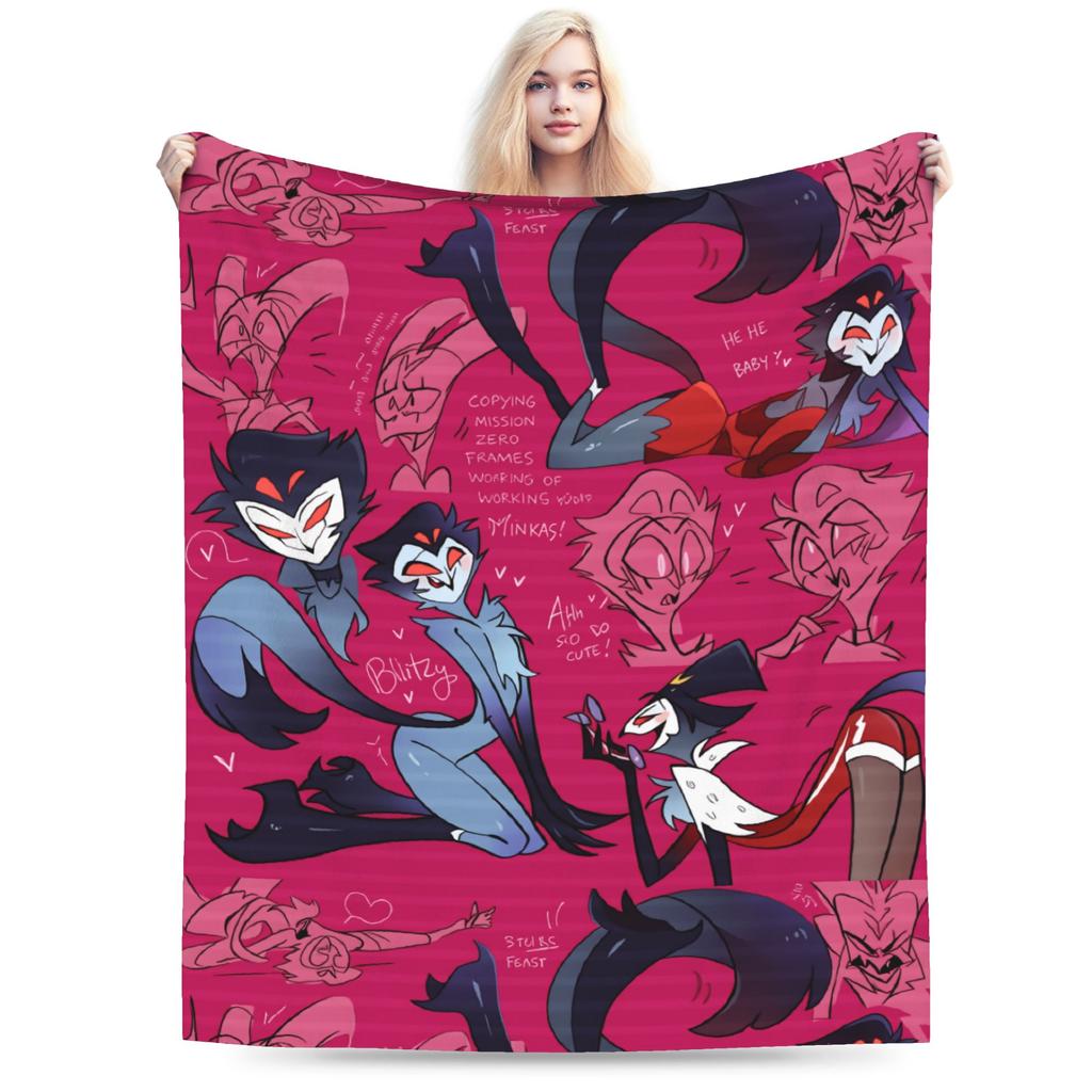 Warme Decken Junge Mädchen Dekorative Loona Bettwäsche Überwürfe Helluva Boss Flanell Tagesdecke Für Heimdekoration Lustige Sofa Bett Abdeckung