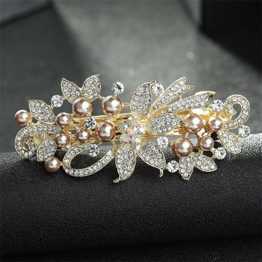 New Fashion Retro Crystal Butterfly Hair Clip Large Top Clip Flower Spring Clip High Quality Female Mother Hairpin Headdress