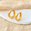 Minimalist Ins Style Geometric Bamboo Design Gold Plated Earrings For Women