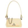 West Queen Brand Logo PU Shoulder Bag Small Women Bags Yellow 4603000WWS0026E402